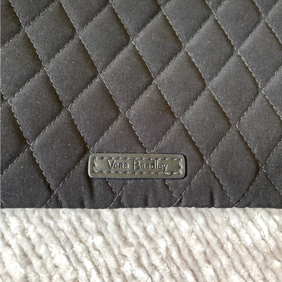 Vera Bradley Quilted Microfiber RFID Tech Wristlet Wallet Solid Black Red Rose - Picture 5 of 9